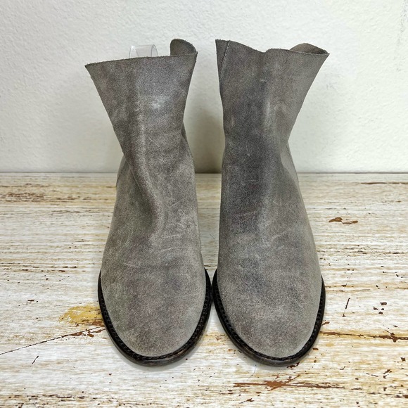 Lucky Brand Shoes - Lucky Brand Leather Kaiya Block Heel Ankle Boots Zip Gray Size 9.5